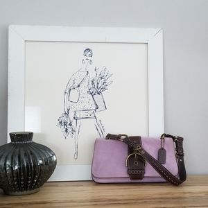 Coach Suede Leather Flap Bag